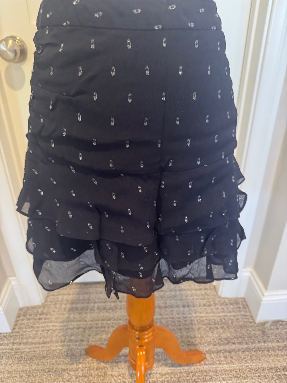 The Kooples Black Ruffle Tiered Mini Skirt - Black